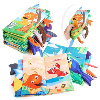 0-36 м Детская игрушка для раннего обучения, книжка-головоломка из ткани для хвоста, интерактивная звуковая бумага для родителей и детей, игрушки для младенцев