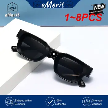1-8 шт. Модные Квадратные Солнцезащитные очки в стиле Хип-хоп, Уникальная Смелая Европейско-Американская неделя моды, Стильные Поляризованные Футуристические