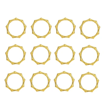 12 Колец Для Салфеток В стиле Bamboo Knuckles Золотое Кольцо-Держатель для Салфеток для Украшения Стола, Свадьбы, Вечеринки, Дня Рождения