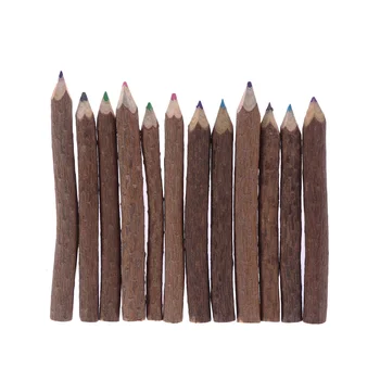 12шт, ветка дерева 9-10 см, цветные карандаши, масляная основа для рисования, для эскиза художника (смешанный цвет)