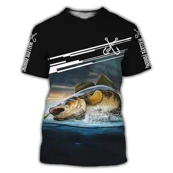 2022 Красивая рыбалка на карпа, мужская футболка с 3D принтом по всему телу, модная рубашка Harajuku с коротким рукавом, Летняя уличная одежда, футболка унисекс
