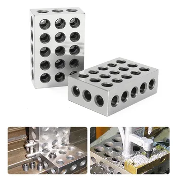 2шт 23 отверстия Прецизионные Блоки диаметром 25-50-75 мм, набор параллельных зажимных блоков, стальной блок с 23 Отверстиями, калибр блока 1-2-3 