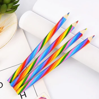 4 шт./лот, набор цветных карандашей, детские карандашные мелки для рисования, набор цветных карандашей радужного цвета, школьный журнал для скрапбукинга