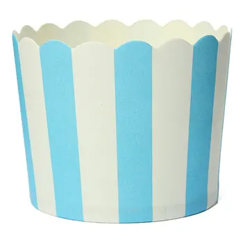 50 X Бумажная обертка для кексов, стаканчики для выпечки, вкладыш для выпечки маффинов, десерт в синюю полоску