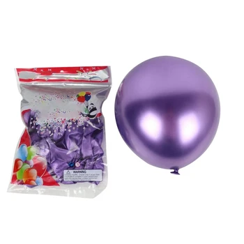 50шт 10-дюймовых металлических латексных воздушных шаров, Толстые хромированные глянцевые Металлические жемчужные шары для декора вечеринки - Фиолетовый