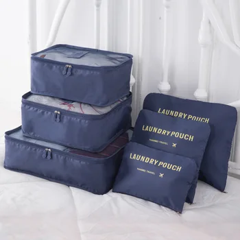 6 шт дорожная сумка для хранения Набор для одежды аккуратный органайзер, шкаф, чемодан, мешок путешествия организатор сумка обувь упаковка куб сумка