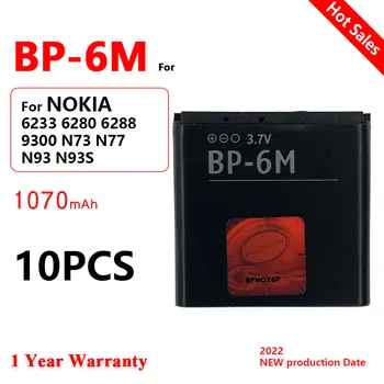 BP 6M BP-6M Аккумулятор для телефона BP6M Для Nokia 6233 6280 6288 9300 N73 N77 N93 N93S 3250 6290 9300 9300i Аккумуляторная Батарея 1070 мАч
