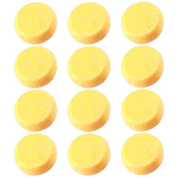 Healifty, 12 шт., круглые синтетические губки для рисования акварелью, керамика (желтый)