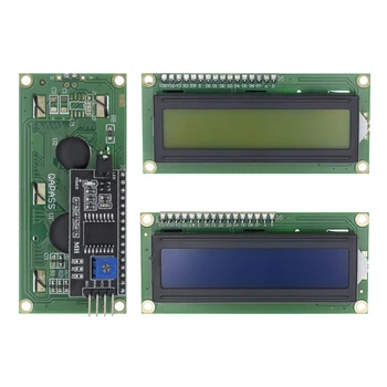 LCD1602 + Модуль I2C Синий/Желто-Зеленый Экран 16x2 Символьный ЖК-дисплей PCF8574T PCF8574 IIC I2C Интерфейс 5V для arduino