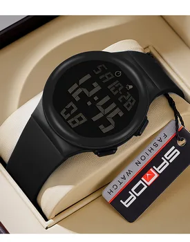 Sanda 2151 Модный мягкий ремешок из ТПУ, цифровой механизм с большим экраном, водонепроницаемые ручные часы с будильником, спортивный секундомер