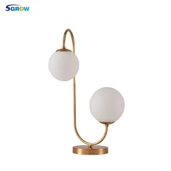 SGROW творческих двух стеклянных шаров, настольная лампа для учебы спальни прикроватная настольная лампа нордическая минималистичная настольная лампа глобусы огни