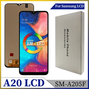 Super AMOLED Для Samsung Galaxy A20 A205F ЖК-дисплей С Сенсорным Экраном Дигитайзер В Сборе Для Samsung A20 A205F/DS Запчасти Для ЖК-экрана