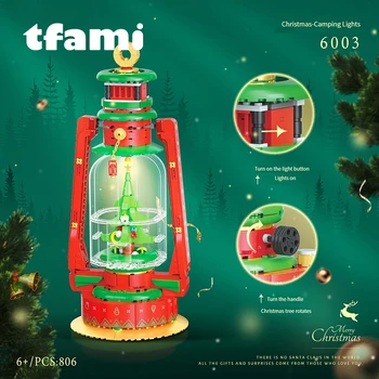 TFAMI, Рождественская елка, походные фонари, модель, мини-конструкторы, игрушки, украшения, сделай сам, Собери кирпичи для детей, игрушки, Рождественские подарки