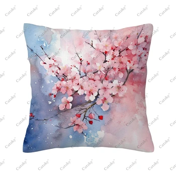 Акварельный чехол для подушки с вишневым цветом, наволочка с рисунком Cool Asta, наволочка для домашнего декора, наволочка для дивана-кровати