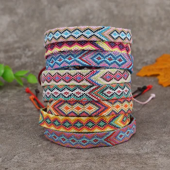 Браслет в этническом стиле Непала для женщин, Мужской браслет ручной работы, Счастливый, СДЕЛАЙ САМ, Плетеный браслет, Украшения для дружбы, Подарки Оптом