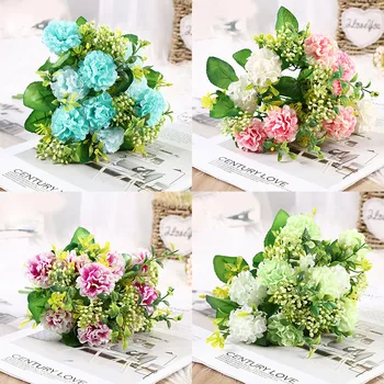 Букет пионов, искусственный цветок, высококачественный роскошный букет, свадебное украшение, украшение домашнего стола, небесно-голубой искусственный цветок hyd