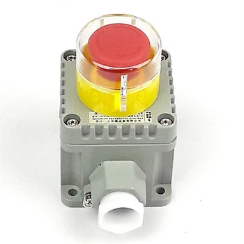 Взрывозащищенный кнопочный переключатель аварийного управления, поворотный самоблокирующийся кнопочный блок, красная грибовидная головка