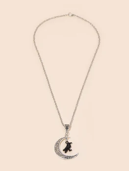 Викканское ожерелье с черной птицей и Луной, креативный подарок для женщин, Праздничное ювелирное украшение, Небесное очарование, заявление о моде хиппи 2022 года