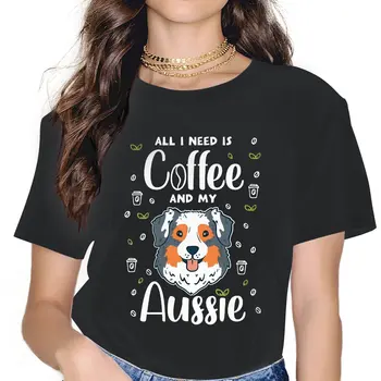Все, что мне нужно, Это Кофе И Мои Австралийские Женские рубашки Aussie Shepherd, Футболка Оверсайз Kawaii, Винтажная Женская одежда