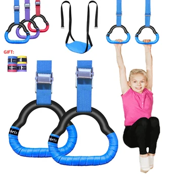Гимнастические кольца Детские нескользящие Олимпийские гимнастические кольца С регулируемыми ремнями Для подтягиваний, гимнастические тренажеры для дома