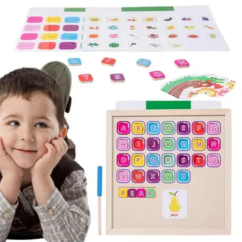 Деревянная игра с буквами, Магнитный алфавитный пазл, игрушка Монтессори, Обучающая игрушка Монтессори для малышей 18 лет