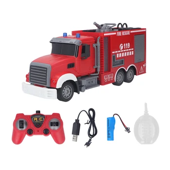 Детская пожарная машина с дистанционным управлением, 2,4 G, имитирующая разбрызгивание воды, пожарная машина, игрушка для предотвращения помех