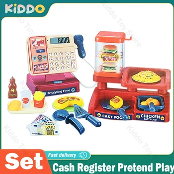 Детские игрушки для покупок, кассовый аппарат, мини-набор для супермаркета, имитирующий расчет продуктов, Кассовая стойка, игрушки для ролевых игр для детей