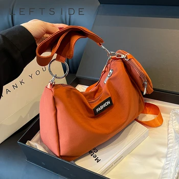 Дизайн Ткани LEFTSIDE 2023 Корейская Мода Shopper Shopping Сумки через Плечо для Женщин Сумки Lady Small Underarm Crossbody Bag