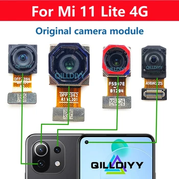 Для Xiaomi Mi 11 Lite 4G 11lite Задняя камера с задней стороны, оригинальный фронтальный модуль камеры заднего вида, ориентированный на селфи, Гибкий кабель