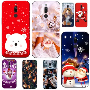 Для xiaomi redmi 8 чехол задняя крышка телефона для redmi 8 бампер hongmi 8 сумка redmi8 черный чехол из тпу с Рождеством, зимой, снегом
