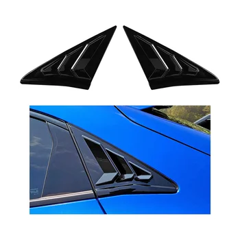 Жалюзи на задние боковые стекла треугольные жалюзи на хэтчбек Honda Civic 2016-2021 - ярко-черный