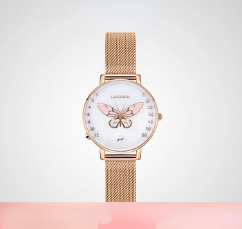 Женские часы с бабочкой, нишевые часы в стиле Ins, Новый стиль, доступная роскошь, модные кварцевые женские часы Cube Sugar