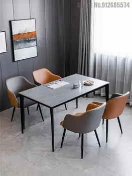Индивидуальный современный минималистичный стул для домашнего ресторана Nordic Light Luxury Ins, спинка для отдыха в отеле, Кожаное кресло для переговоров