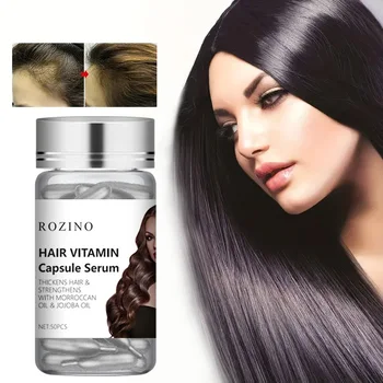 Капсулы эфирного масла для ухода за волосами 50шт Кератиновая Волшебная Лечебная маска с аминокислотами, увлажняющая, Восстанавливающая повреждения, восстанавливающая Мягкость волос