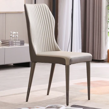 Легкий роскошный обеденный стул современный минималистичный новый стул из кованого железа для домашнего ресторана, кафе в отеле, настольный стул