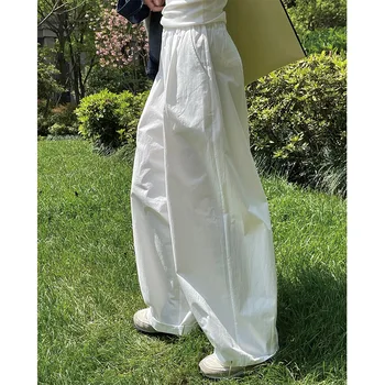 Летняя новинка Японской моды, повседневные брюки простого силуэта с высокой талией и широкими штанинами, свободные и узкие повседневные брюки для женщин