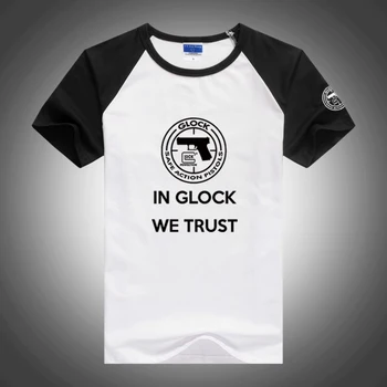 Летняя Футболка с логотипом Glock Handgun USA 2021, Хлопковая Мужская футболка с круглым воротом, Повседневный Приталенный Реглан с коротким рукавом высокого качества, Топы с короткими рукавами