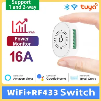 Мини Умный Выключатель Diy Умный Дом Голосовая Работа С Amazon Google Home Power Monitor Switch Tuya Wifi Rf433 App Control