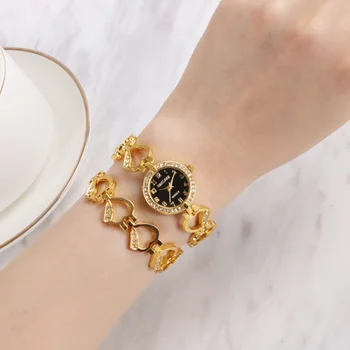 Модные женские часы-браслет с сердечком, кварцевые часы из розового золота, наручные часы, женское платье, Повседневные Часы-браслет, Подарочные Аксессуары