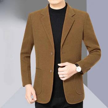 Модный Английский стиль, осень-Весна, плотный мужской костюм, куртка, высокое качество, 2023, Новые комфортные блейзеры, пальто, одежда D53