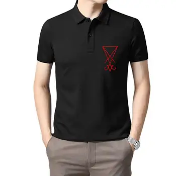 Мужская оккультная рубашка для гольфа - Символ Знака Люцифера - Футболка Satanic 666 Luciferian Church Of Satan Популярная футболка-поло для мужчин