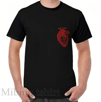 Мужская футболка с забавным принтом, женские Топы, Винтажная футболка с изображением Анатомии Сердца, Графическая футболка С круглым вырезом И Коротким рукавом, Повседневные футболки