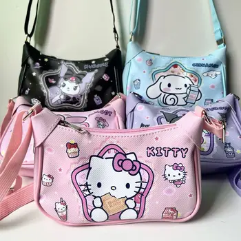 Мультяшная сумка через плечо Sanrio Hello Kitty с водонепроницаемой двусторонней печатью, супер милый кошелек Big Ear Dog Clow M