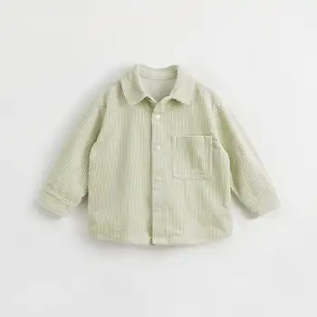 Мягкая вельветовая рубашка с лацканами для мальчиков MARC & JANIE, детские топы на осень 231806
