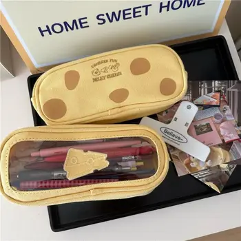 Настольный органайзер в стиле Ins, косметичка большой емкости, сумка для сливочного сыра, канцелярская сумка, сумка для карандашей, сумка для хранения