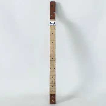 Незаконченный 3-струнный гитарный гриф AN447 из цельного клена Без ладов с повреждениями и грязным сырьем для замены своими руками