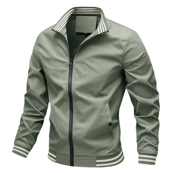 Новые весенние и осенние куртки для мужчин, обычная верхняя одежда с длинным рукавом, пальто, мужская куртка, однотонная модная повседневная куртка-бомбер 5XL на каждый день