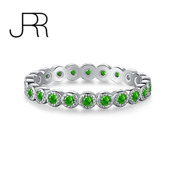 Обручальное кольцо из 100% стерлингового серебра 925 пробы с бесконечными Высокоуглеродистыми бриллиантами и драгоценными камнями, Ювелирное кольцо для женщин Оптом