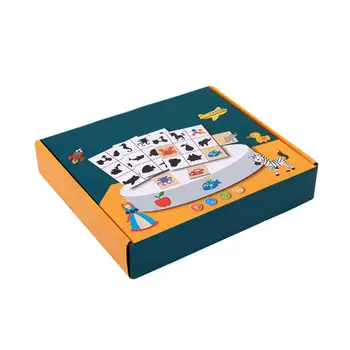 Обучающие карточки с теневыми вопросами для детей, увлекательные деревянные игры для тренировки мозга для детей, Забавная головоломка в форме фигуры с парой теней