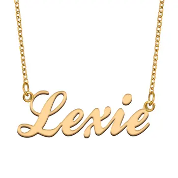 Ожерелье с именем Лекси для женщин, ювелирные изделия из нержавеющей стали, Позолоченная табличка с именем, Цепочка, подвеска, Подарок подруги для женщин